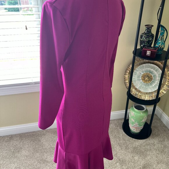Purple Cranberry Kai Milan Dress Flare Peplum Bottom - Picture 4 of 4